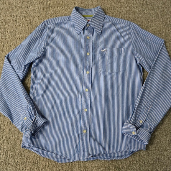 Hollister Other - Vintage Hollister M Blue White Stripe Button Up Shirt Cotton Y2K Preppy Surf